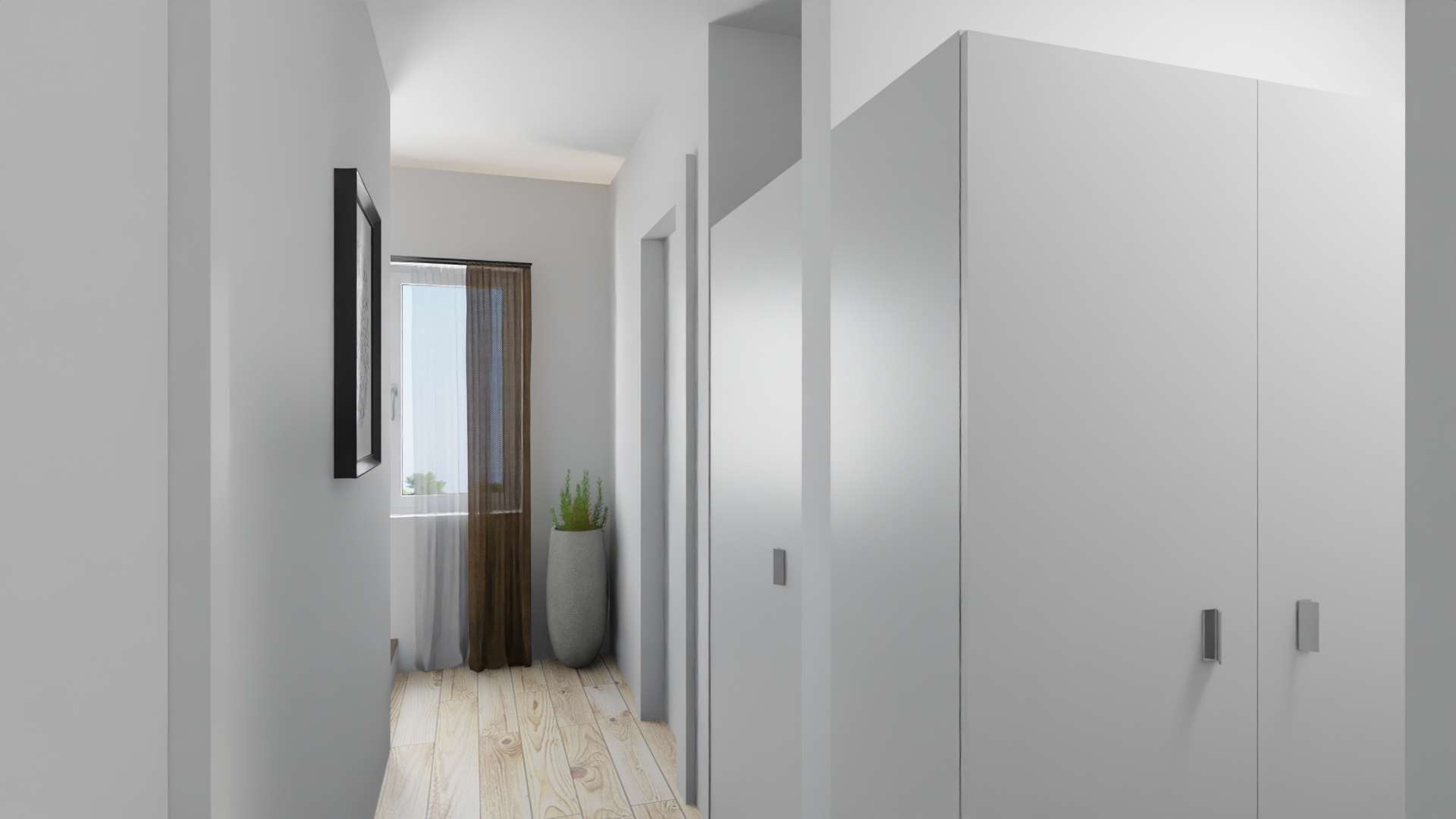 Diele mit Einbauschränken visualisiert